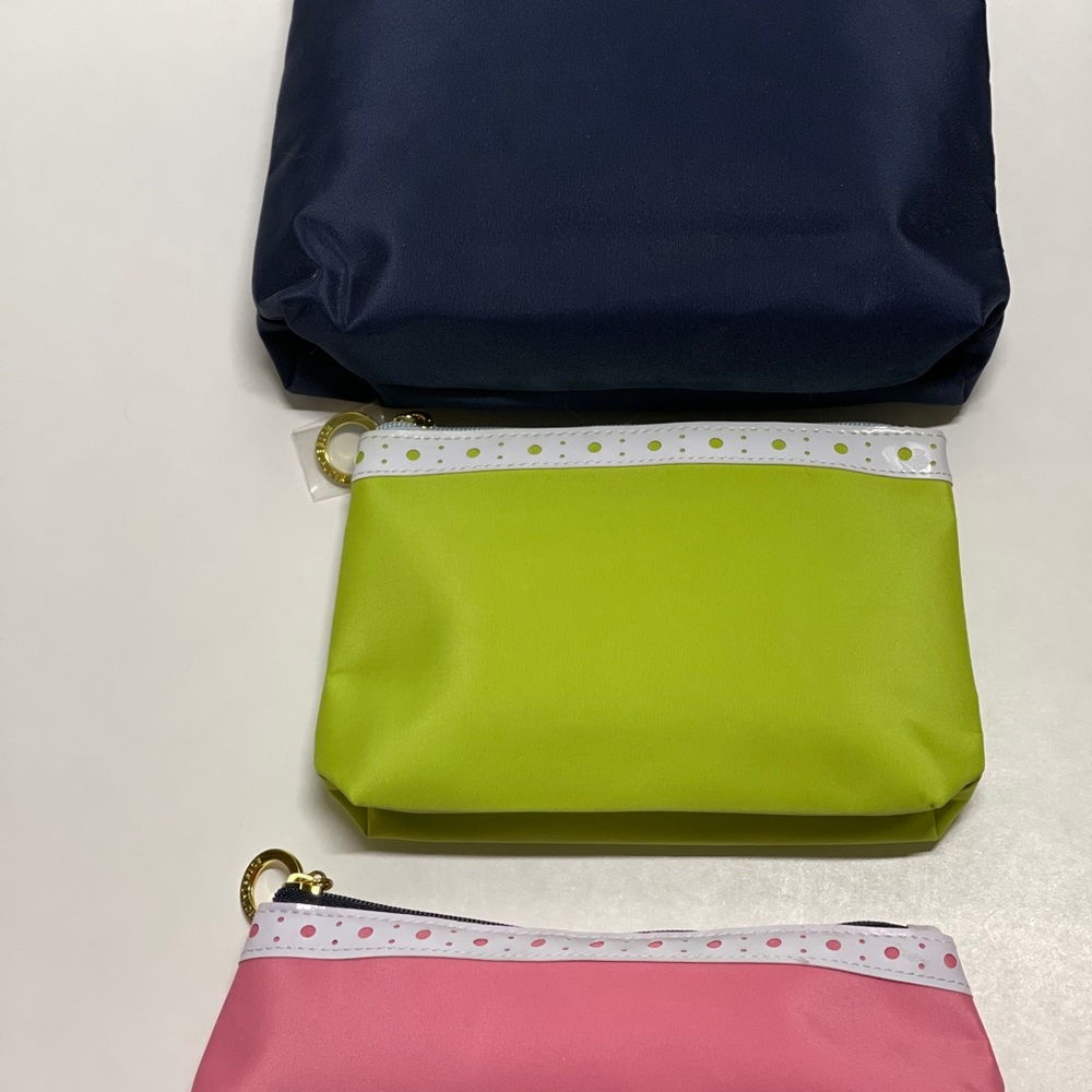 🆕 3 Estée Lauder Cosmetic Bags Blue,Green & Pink - Picture 10 of 16